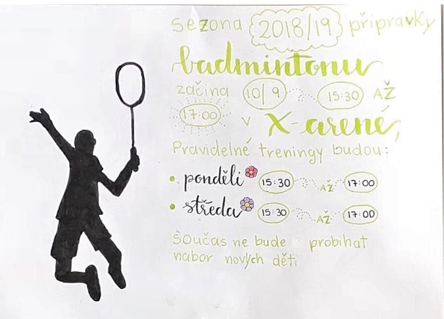 Badmintonová přípravka 2018/2019 v Xareně